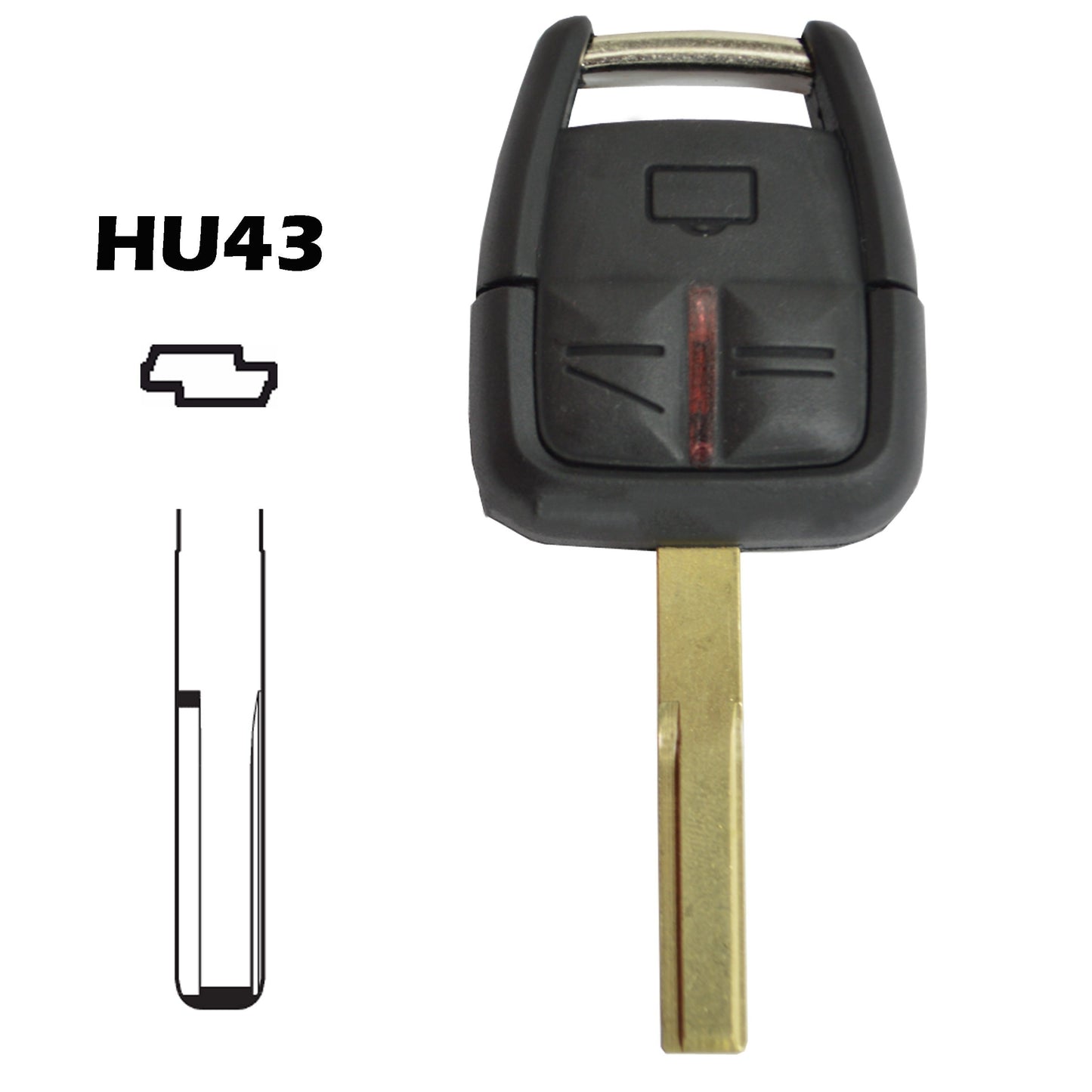 Caixa chave HU43 comando 3 botões Opel Chevrolet