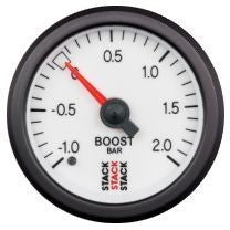 Stack Turbo Pressure Gauge 52mm Mechanical White