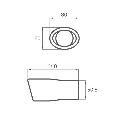 PONTEIRA ESCAPE OVAL INT 48MM EXT 60X80MM