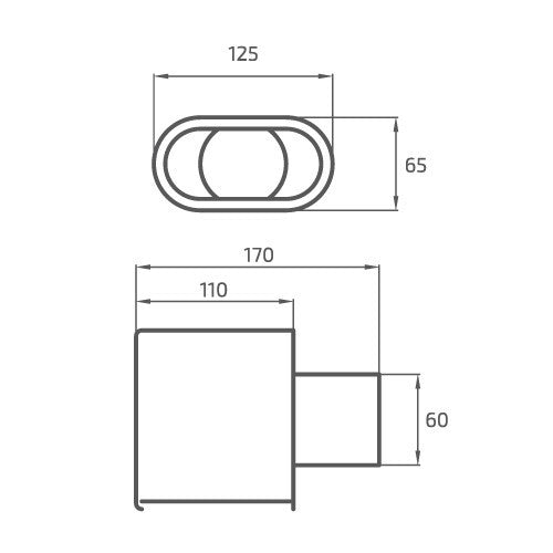 PONTEIRA ESCAPE RETANGULAR INT. 60MM EXT. 65X125MM