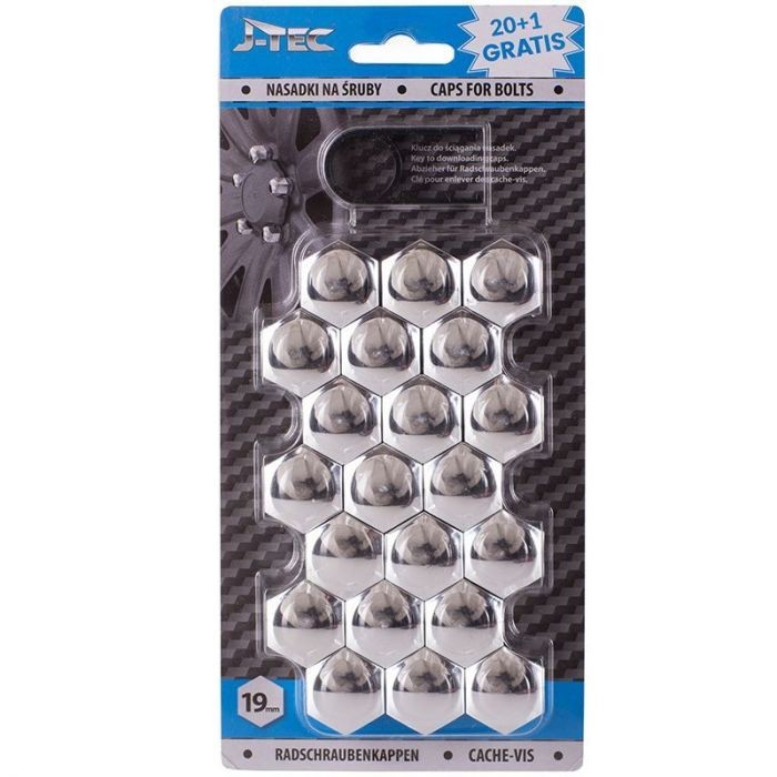 Conjunto de tampas de porca/parafuso roda universal 19mm conj. de 20+1 peças