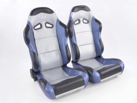 Set of 2 Spacelook Carbon Backpacks Grey / Blue / Black