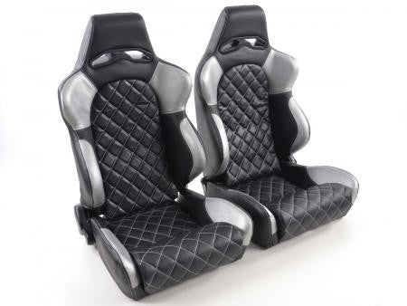 Set of 2 Las Vegas Backpacks Napa Black / Gray Gray Stitching