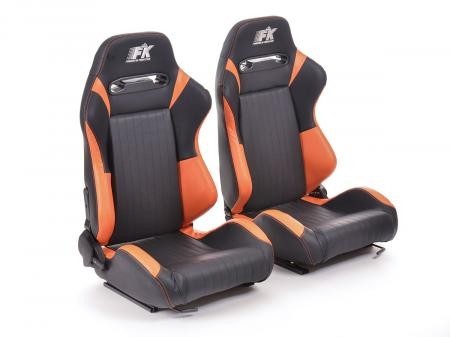 Set of 2 Frankfurt Napa Backpacks Black / Orange