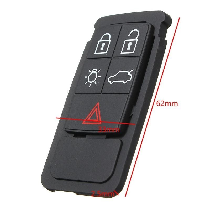 Volvo Botões borracha Chave keyless 5 botões S60 S80 V40 V70 XC40 XC70