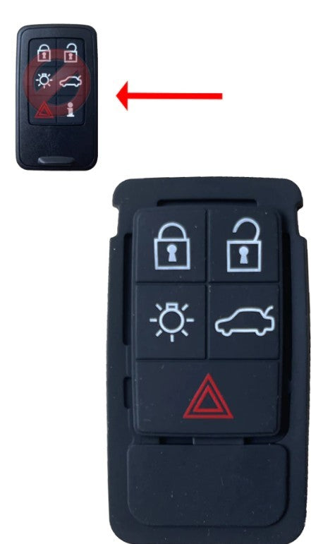 Volvo Botões borracha Chave keyless 5 botões S60 S80 V40 V70 XC40 XC70
