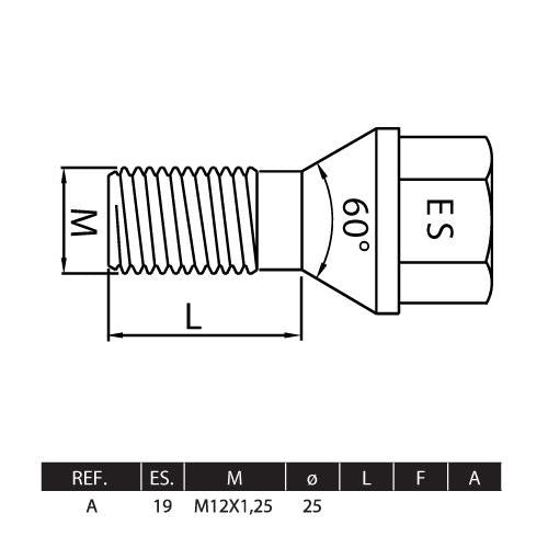 Parafusos Segurança M12X1.25 FARAD STIL-BULL A