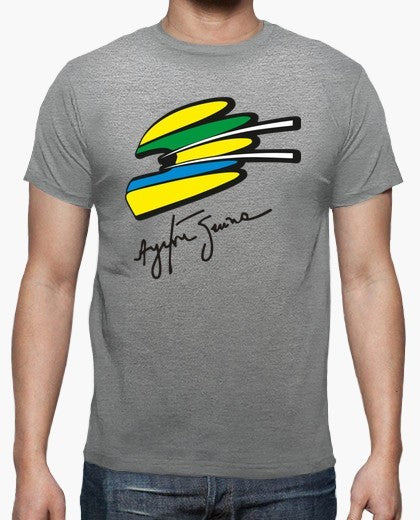 T-shirt Ayrton Senna Capacete Cinza